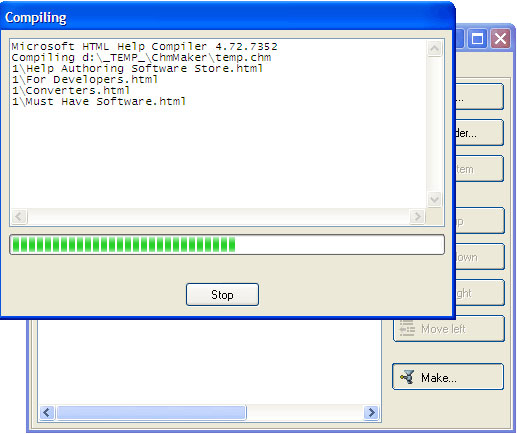 start to convert html to chm