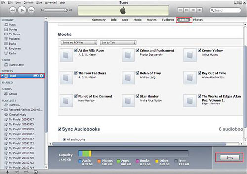 load and sync books to ipad mini