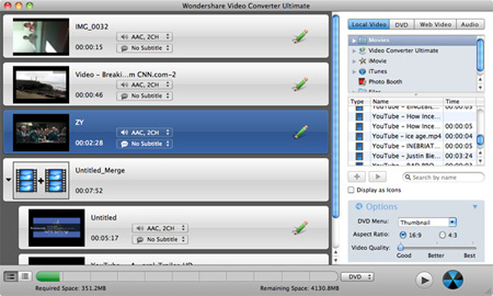 screenshot of burning imovie to dvd