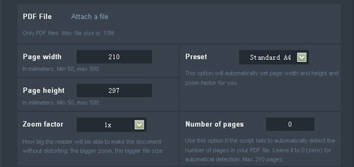define output flip book settings