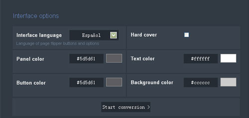 set font color of your converted flip book