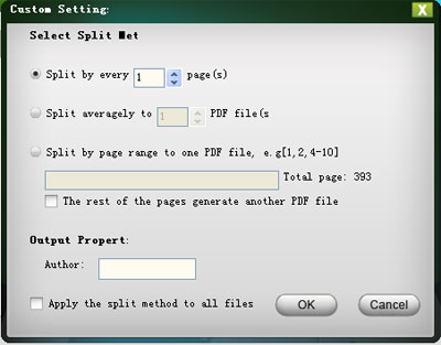 output settings