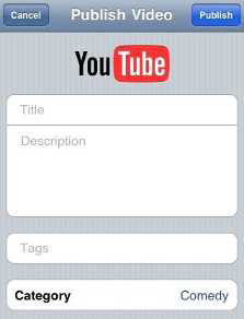 publishing iphone video to youtube